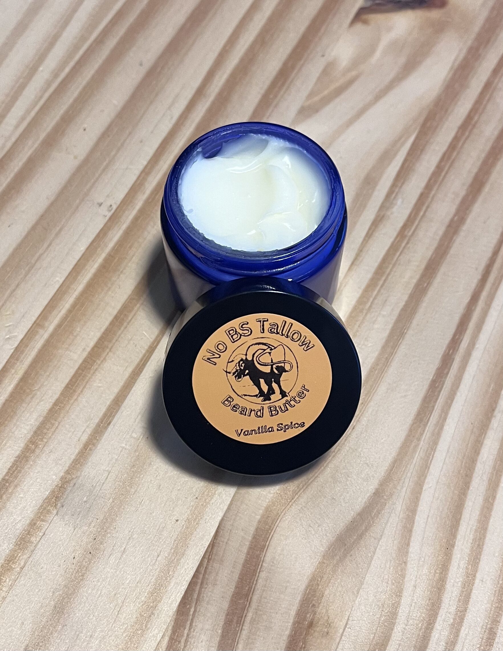 No BS Tallow - Beard Butter - Vanilla Spice 2oz Glass Jar