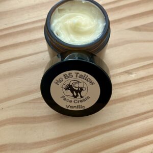 No BS Tallow - Vanilla Face Cream - 2oz Glass Jar