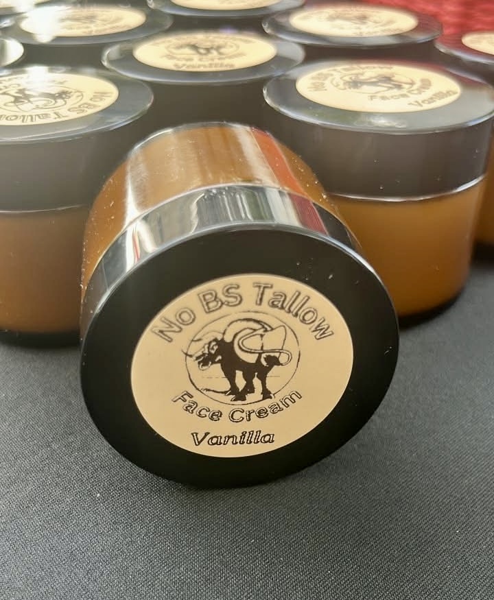 No BS Tallow - Vanilla Face Cream - 2oz Glass Jar - Image 2